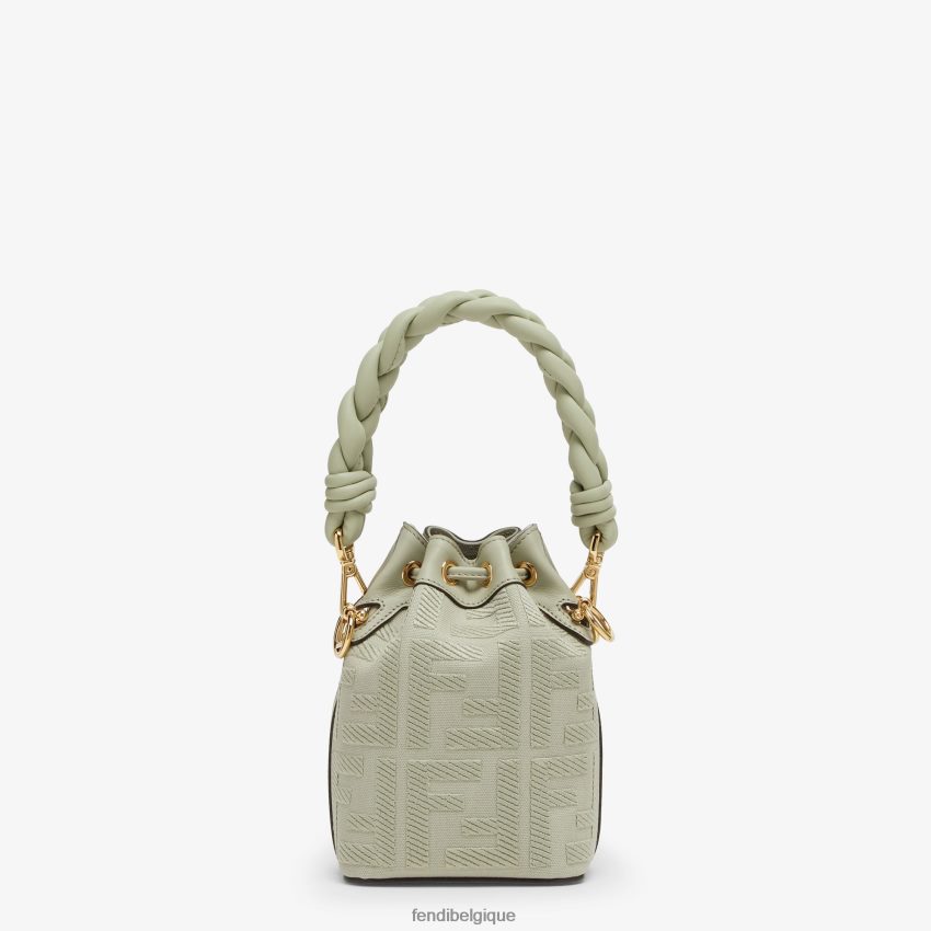 accessoires Fendi mini-sac en toile ff vert femmes 8X8J2J713 Fendi Belgique