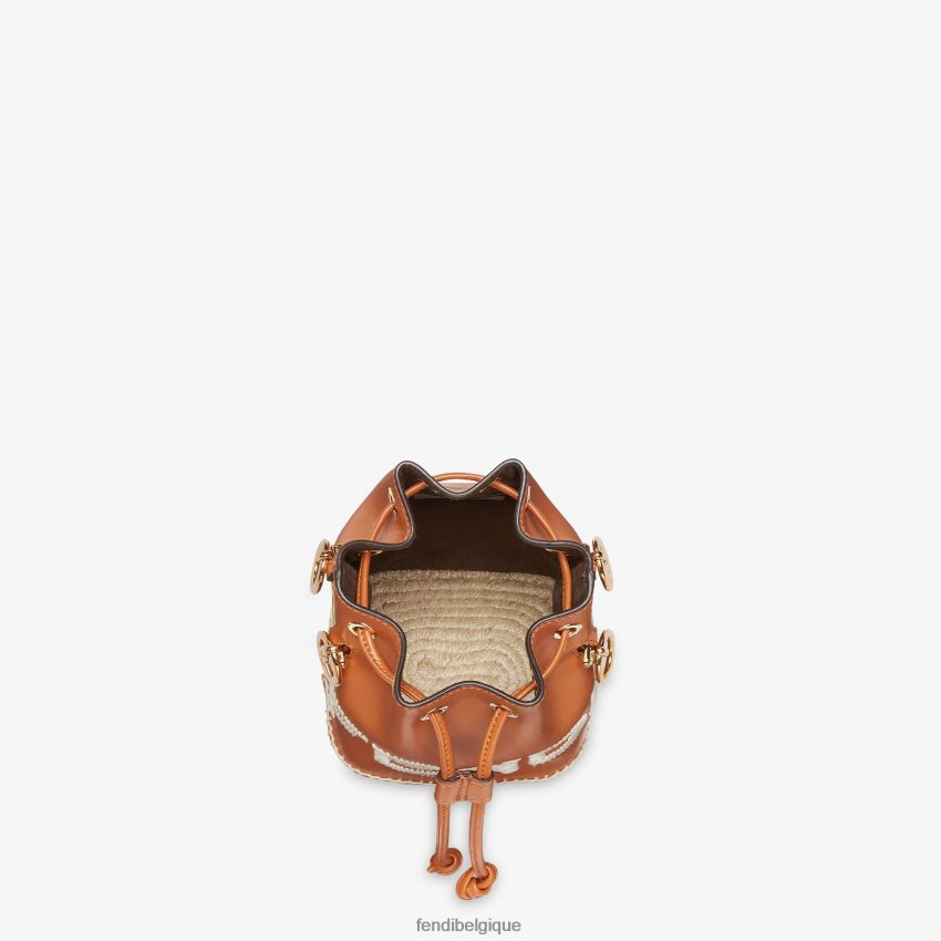 accessoires Fendi mini-sac mon tresor en cuir brun femmes 8X8J2J640 Fendi Sac