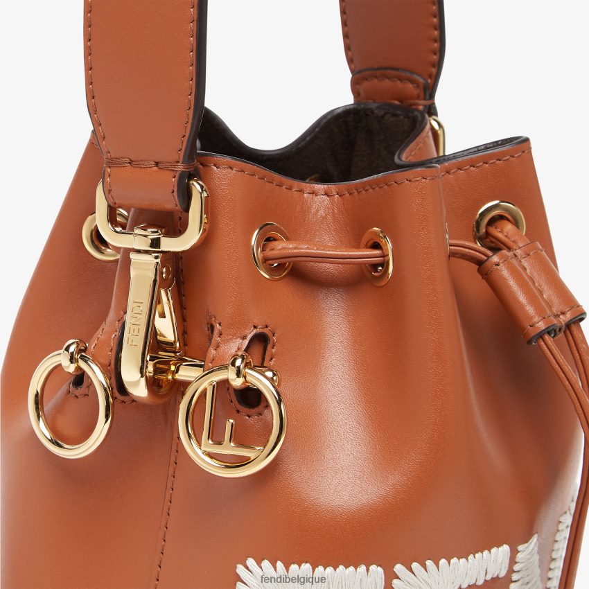 accessoires Fendi mini-sac mon tresor en cuir brun femmes 8X8J2J640 Fendi Sac