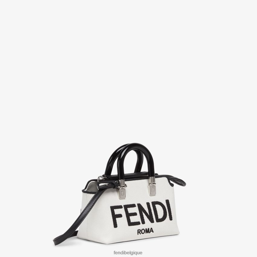 accessoires Fendi petit sac Boston en toile avec broderie Roma blanc femmes 8X8J2J700 Fendi Sac