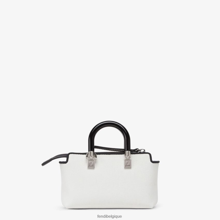 accessoires Fendi petit sac Boston en toile avec broderie Roma blanc femmes 8X8J2J700 Fendi Sac