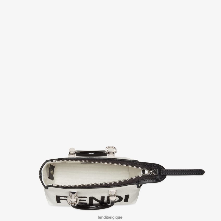 accessoires Fendi petit sac Boston en toile avec broderie Roma blanc femmes 8X8J2J700 Fendi Sac