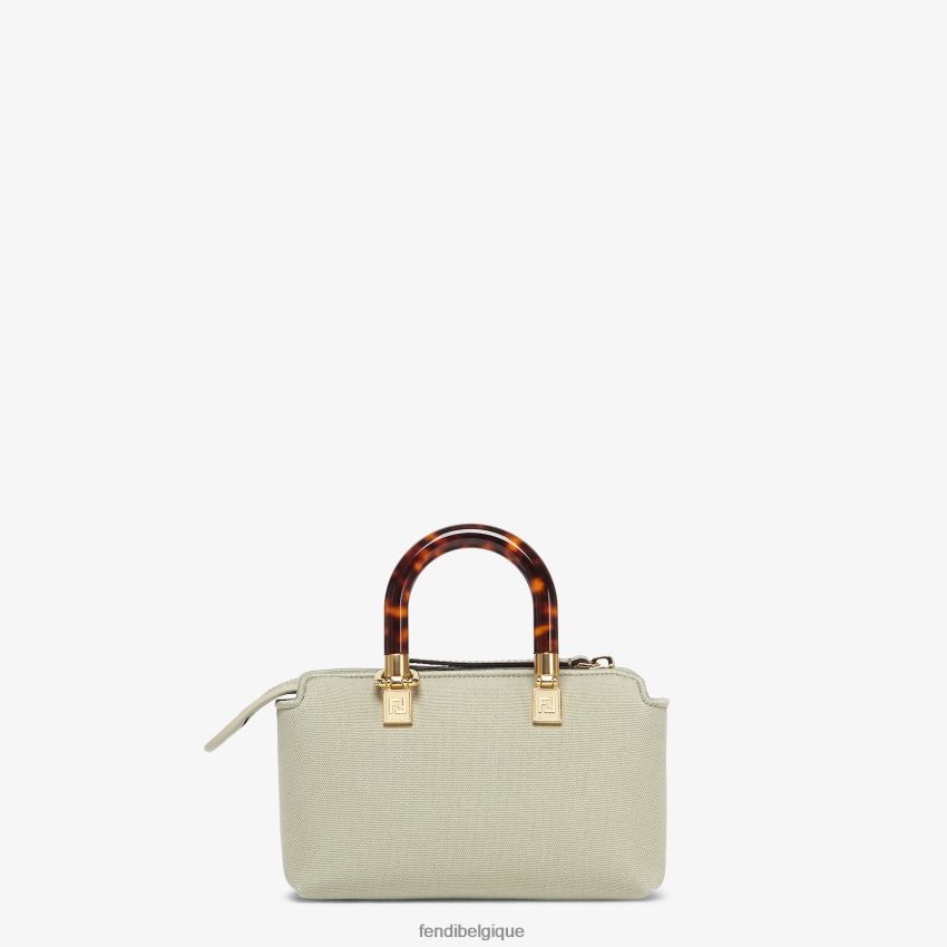 accessoires Fendi petit sac Boston en toile avec broderie Roma vert femmes 8X8J2J723 Fendi Lunette De Soleil