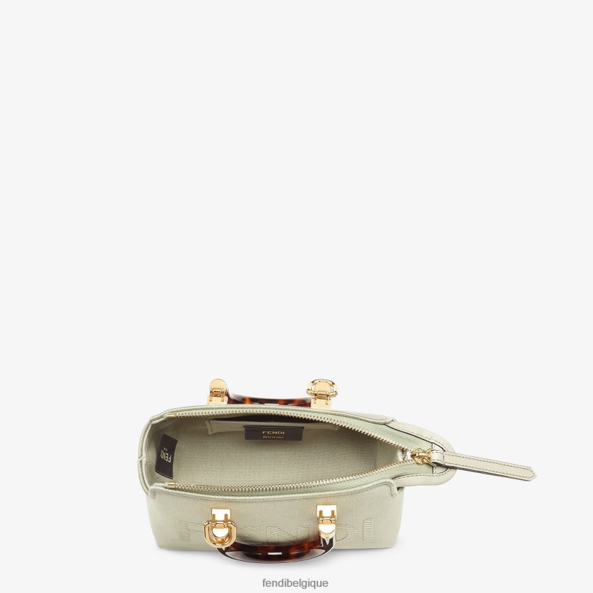 accessoires Fendi petit sac Boston en toile avec broderie Roma vert femmes 8X8J2J723 Fendi Lunette De Soleil