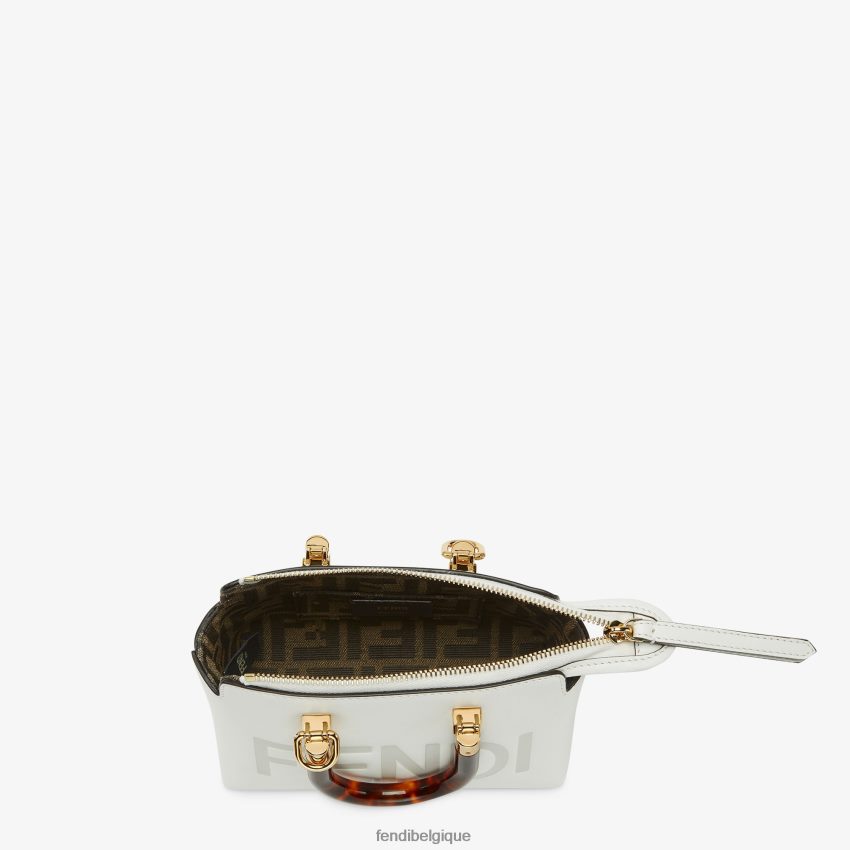 accessoires Fendi petit sac boston en cuir blanc femmes 8X8J2J645 Fendi Lunette De Soleil