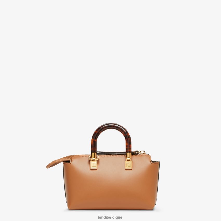 accessoires Fendi petit sac boston en cuir brun femmes 8X8J2J751 Fendi Sac