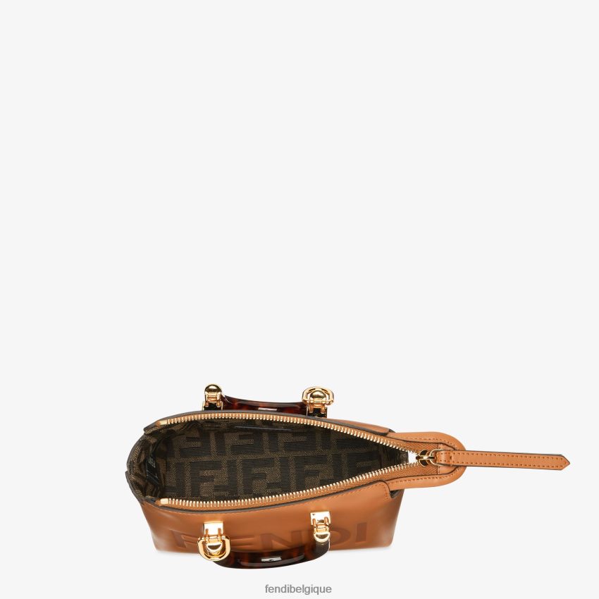 accessoires Fendi petit sac boston en cuir brun femmes 8X8J2J751 Fendi Sac