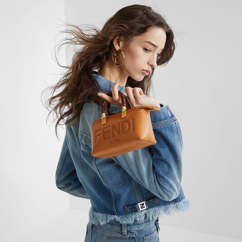 accessoires Fendi petit sac boston en cuir brun femmes 8X8J2J751 Fendi Sac