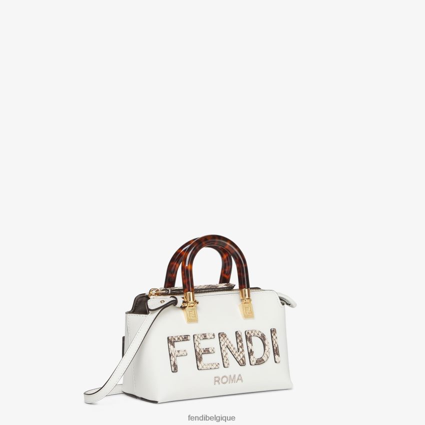 accessoires Fendi petit sac boston en cuir et élaphe blanc femmes 8X8J2J820 Fendi Sac