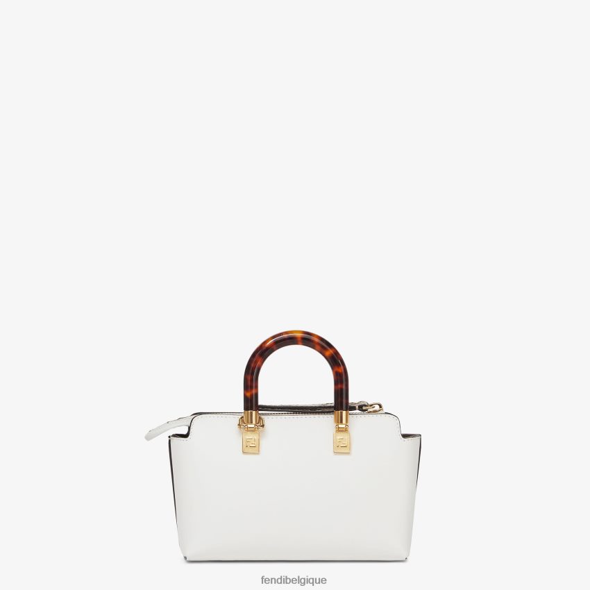 accessoires Fendi petit sac boston en cuir et élaphe blanc femmes 8X8J2J820 Fendi Sac