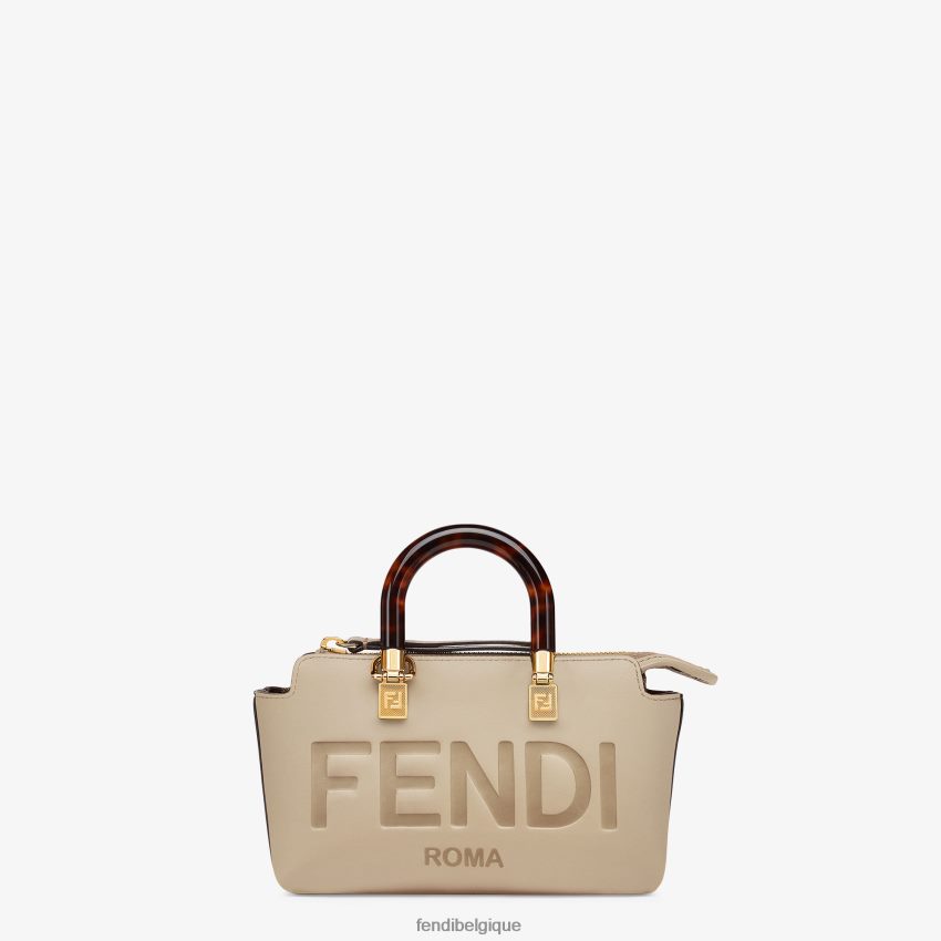 accessoires Fendi petit sac boston en cuir tourterelle beige femmes 8X8J2J826 Fendi Sac
