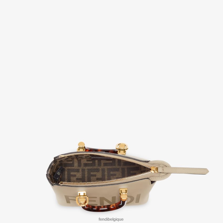 accessoires Fendi petit sac boston en cuir tourterelle beige femmes 8X8J2J826 Fendi Sac