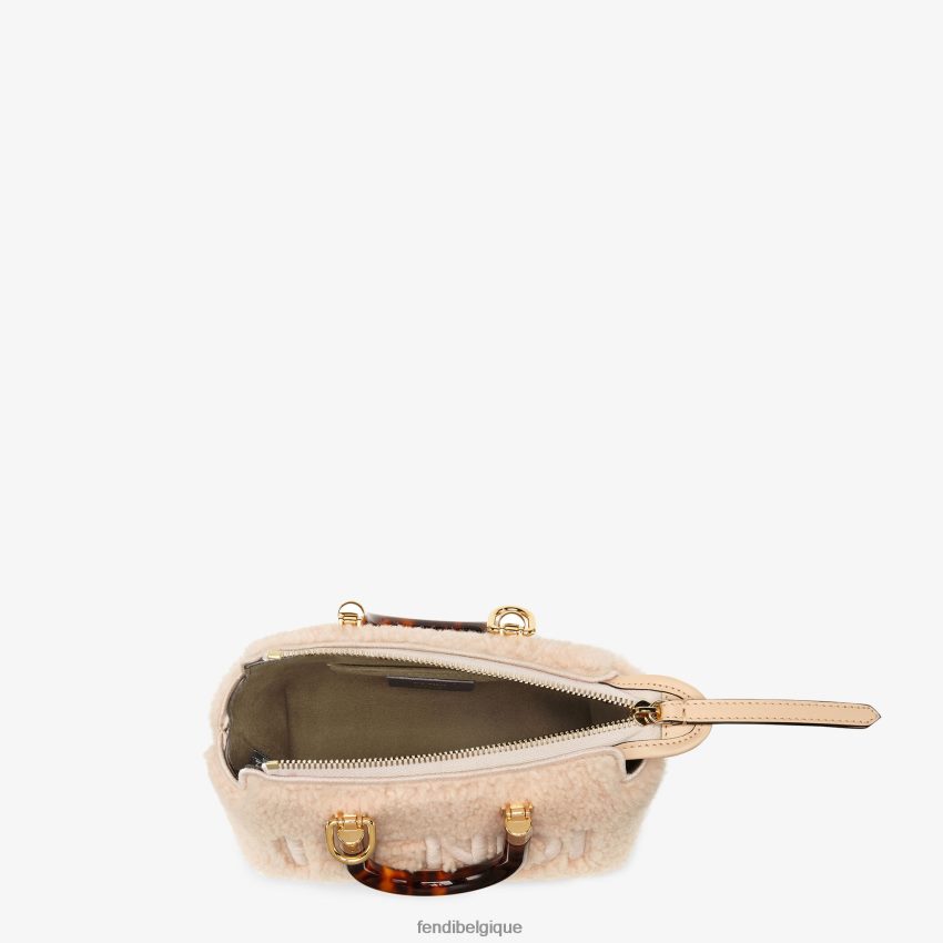 accessoires Fendi petit sac boston en peau de mouton rose femmes 8X8J2J841 Fendi Sac