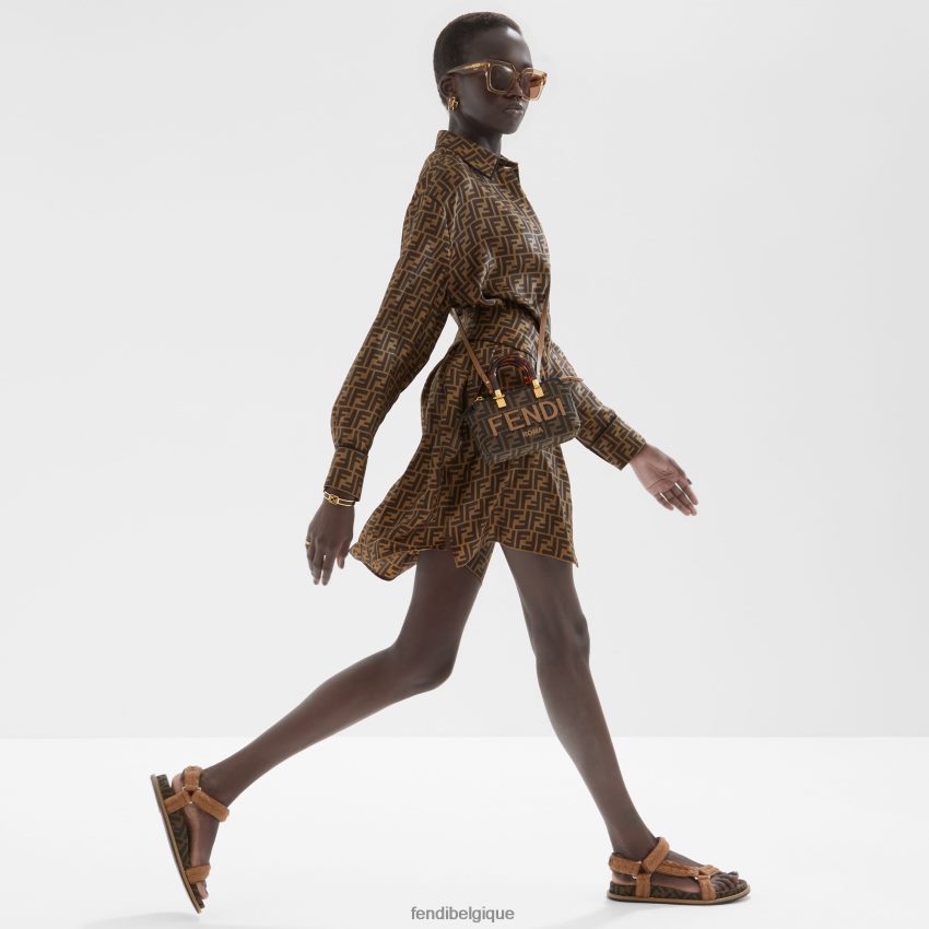 accessoires Fendi petit sac boston en tissu ff brun femmes 8X8J2J654 Fendi Lunette De Soleil