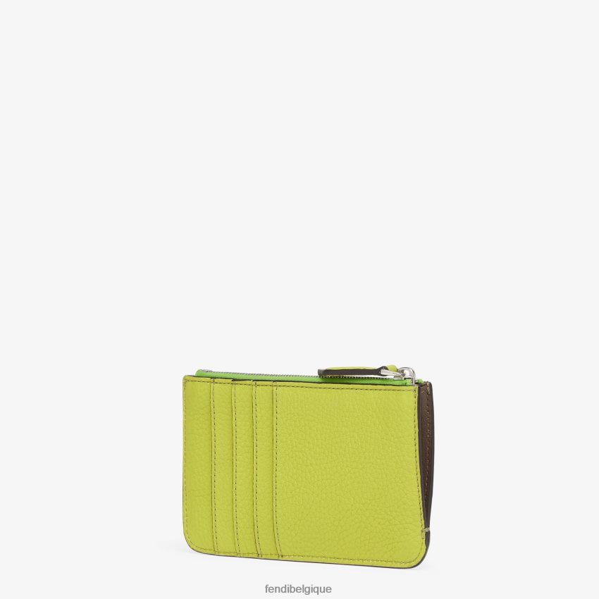 accessoires Fendi pochette en cuir acide vert femmes 8X8J2J1529 Fendi Belgique