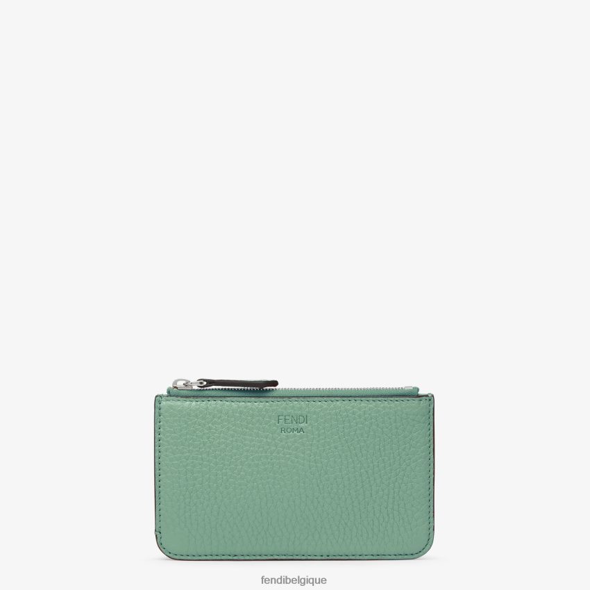accessoires Fendi pochette en cuir menthe vert femmes 8X8J2J1549 Fendi Sac