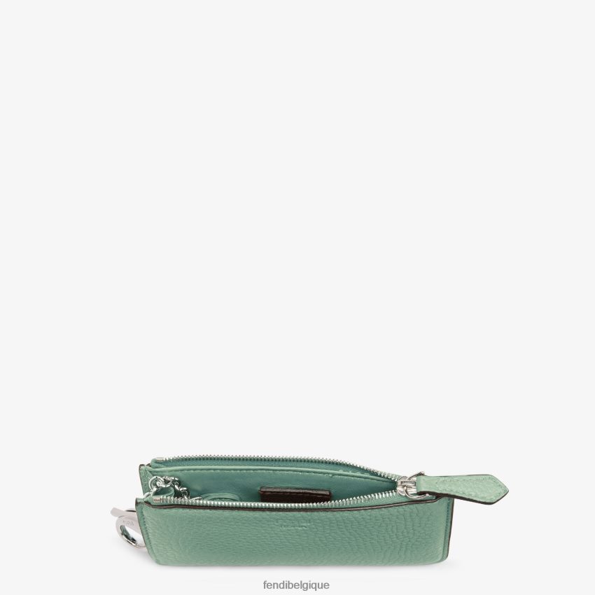 accessoires Fendi pochette en cuir menthe vert femmes 8X8J2J1549 Fendi Sac