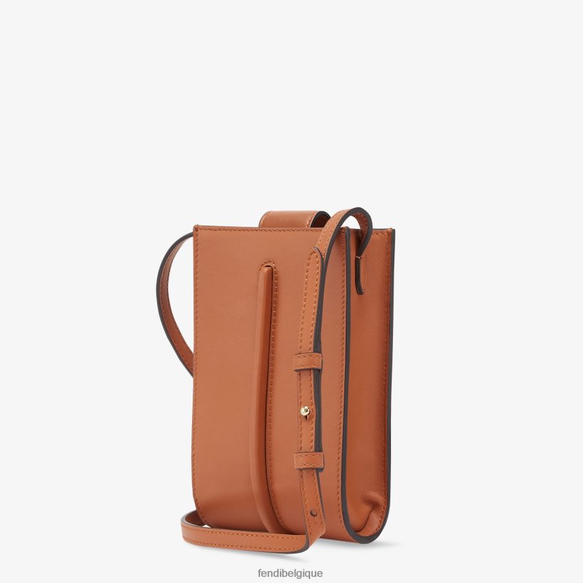 accessoires Fendi pochette en cuir pour téléphone graphique brun femmes 8X8J2J1433 Fendi Belgique