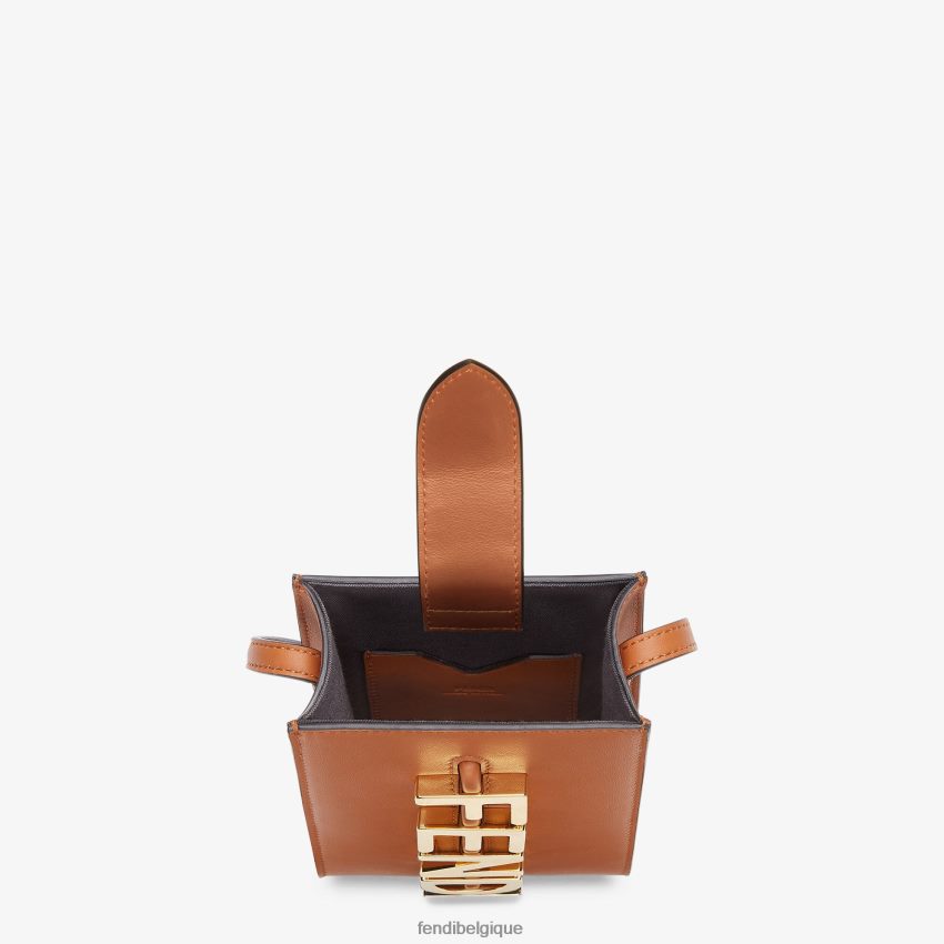 accessoires Fendi pochette en cuir pour téléphone graphique brun femmes 8X8J2J1433 Fendi Belgique