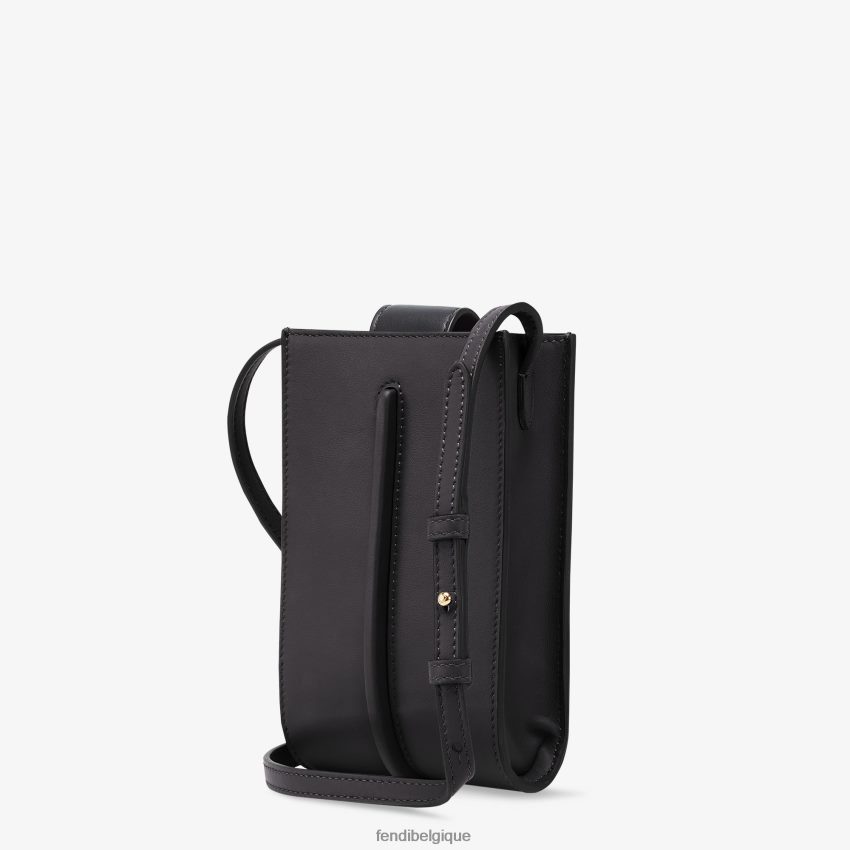 accessoires Fendi pochette en cuir pour téléphone graphique noir femmes 8X8J2J1432 Fendi Sac