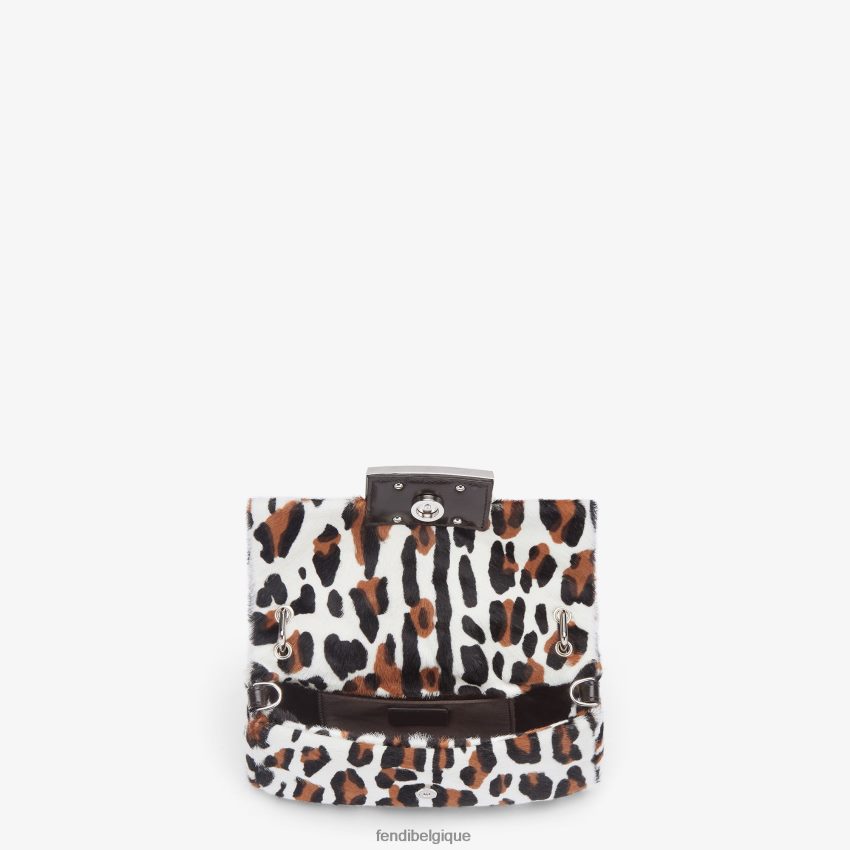 accessoires Fendi pochette en peau de mouton à imprimé animal multicolore femmes 8X8J2J806 Fendi Belgique