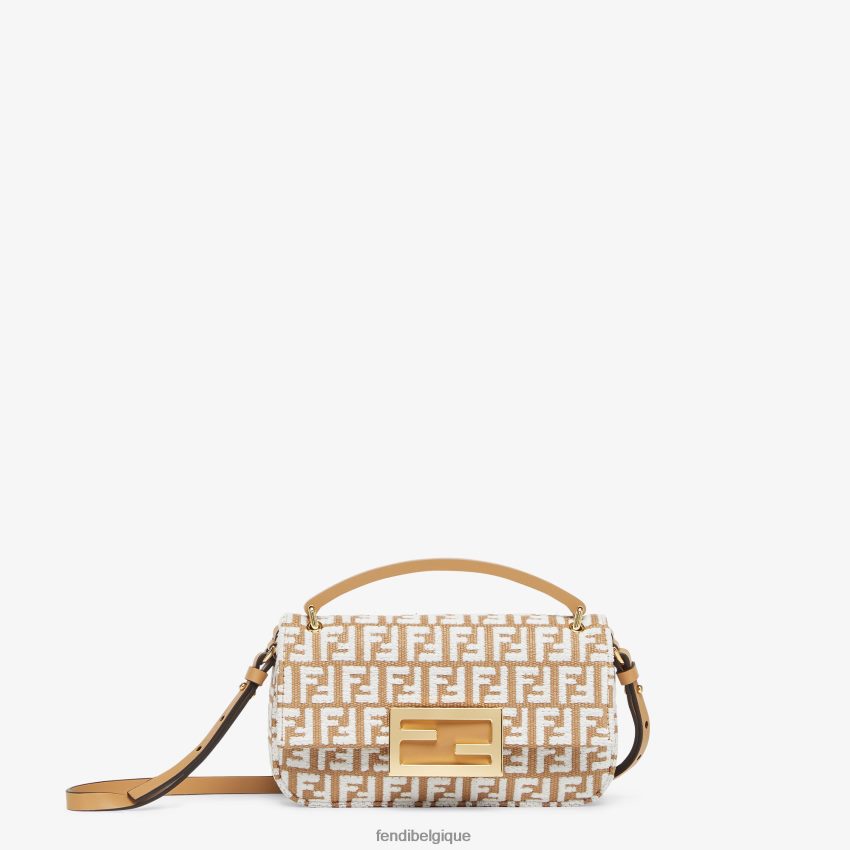 accessoires Fendi pochette en raphia ff beige femmes 8X8J2J649 Fendi Sac