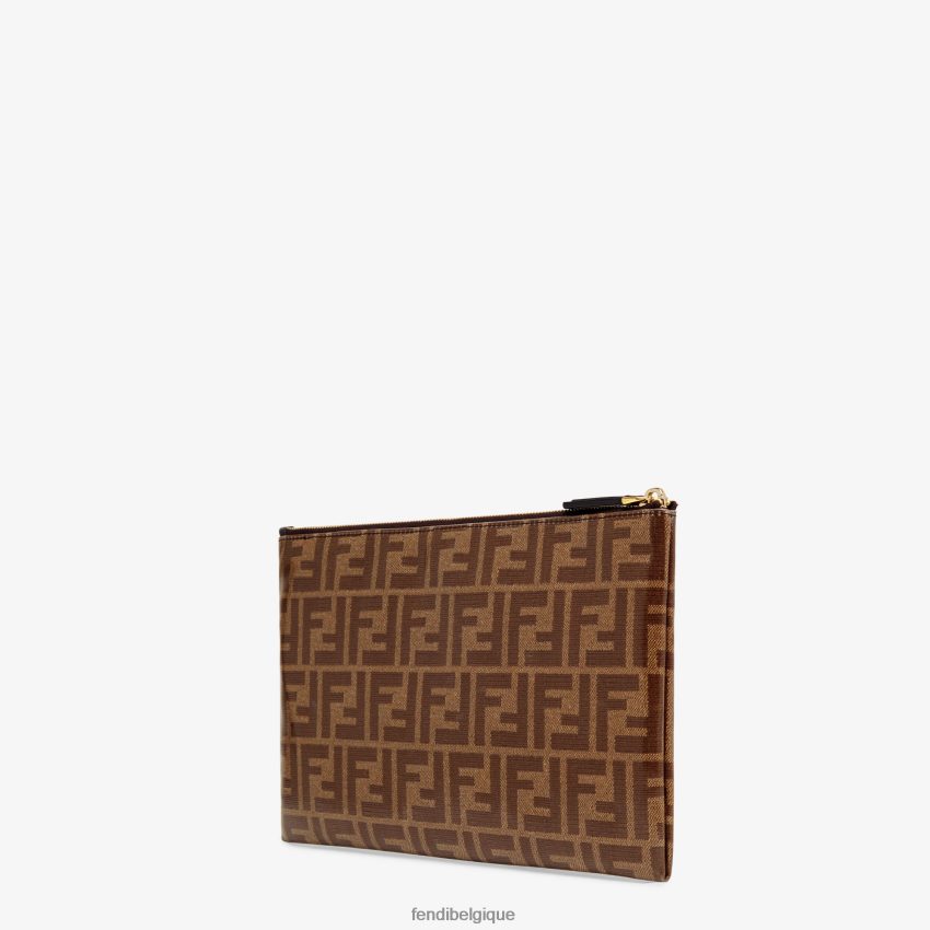 accessoires Fendi pochette en tissu brun femmes 8X8J2J1589 Fendi Belgique