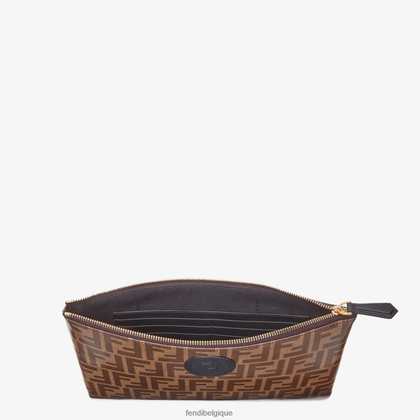 accessoires Fendi pochette en tissu brun femmes 8X8J2J1589 Fendi Belgique