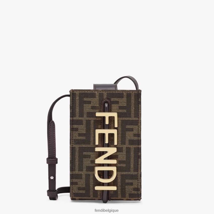 accessoires Fendi pochette en tissu ff brun femmes 8X8J2J1434 Fendi Lunette De Soleil