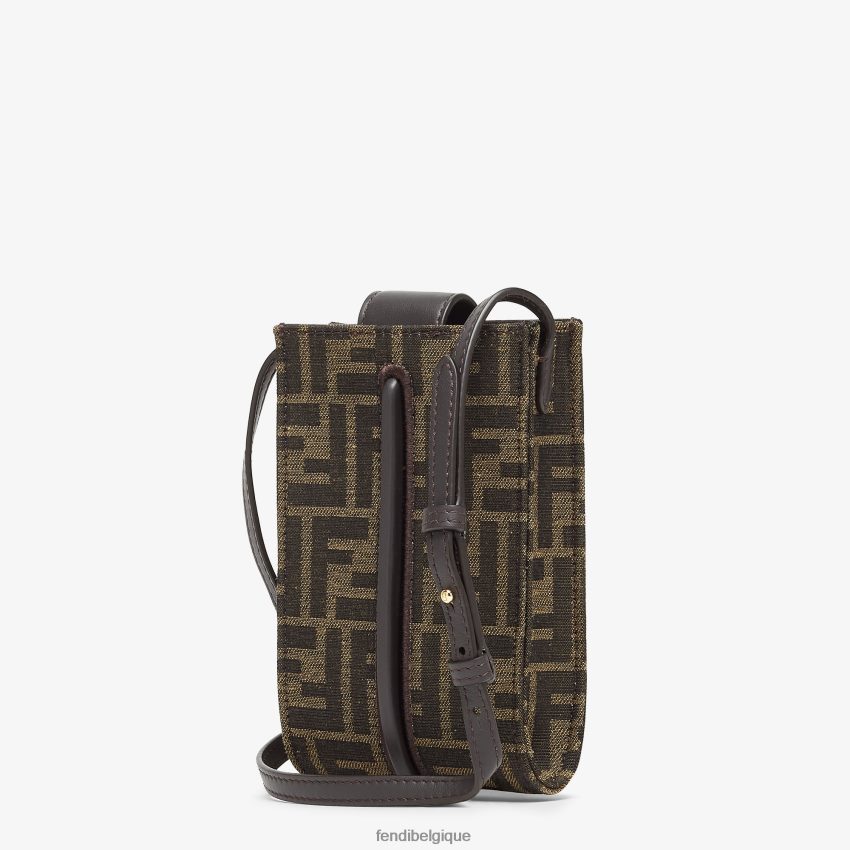 accessoires Fendi pochette en tissu ff brun femmes 8X8J2J1434 Fendi Lunette De Soleil