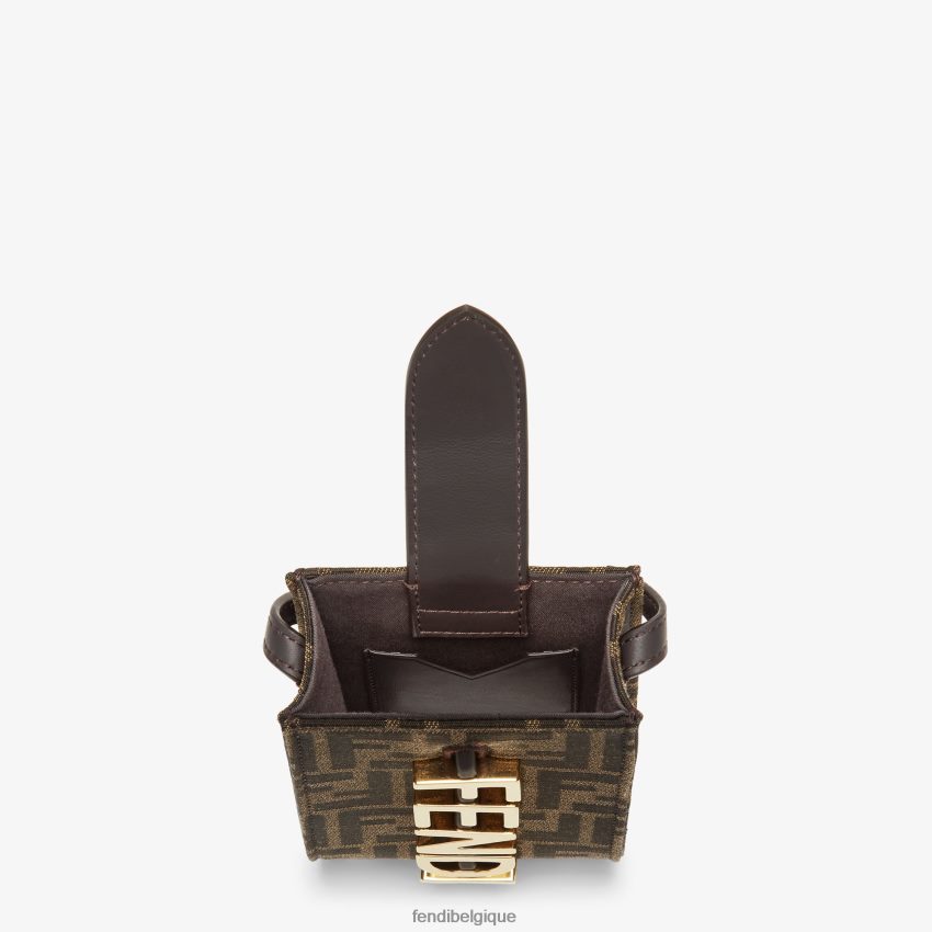 accessoires Fendi pochette en tissu ff brun femmes 8X8J2J1434 Fendi Lunette De Soleil