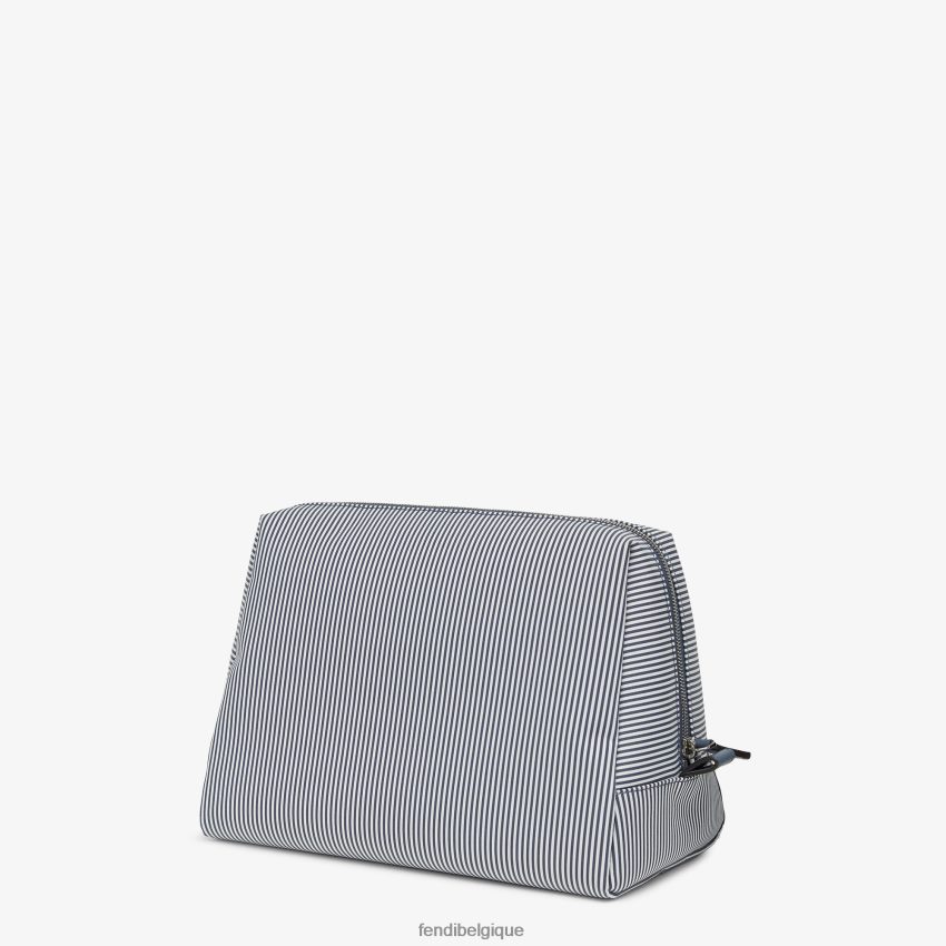 accessoires Fendi trousse de toilette en tissu rayé bleu femmes 8X8J2J1456 Fendi Sac