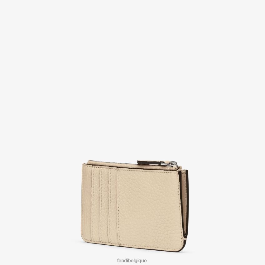 accessoires Fendi étui à clés coucou pochette en cuir beige femmes 8X8J2J1548 Fendi Lunette De Soleil
