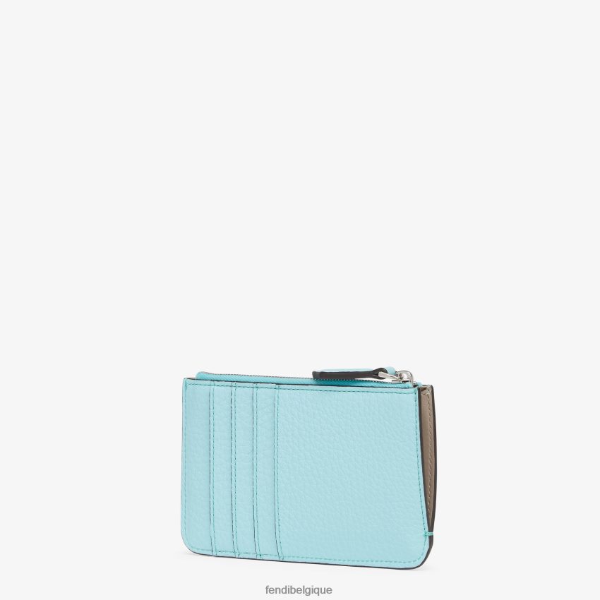 accessoires Fendi étui à clés coucou pochette en cuir bleu clair femmes 8X8J2J1530 Fendi Lunette De Soleil