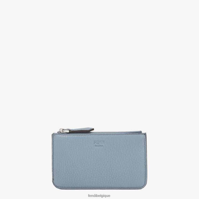 accessoires Fendi étui à clés coucou pochette en cuir bleu clair femmes 8X8J2J1572 Fendi Lunette De Soleil