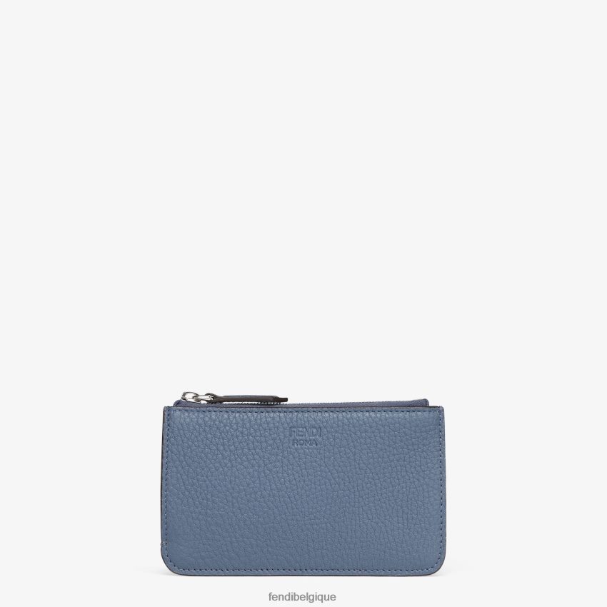 accessoires Fendi étui à clés coucou pochette en cuir bleu femmes 8X8J2J1492 Fendi Sac