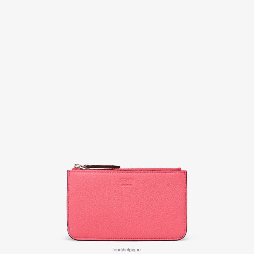 accessoires Fendi étui à clés coucou pochette en cuir rose femmes 8X8J2J1496 Fendi Belgique