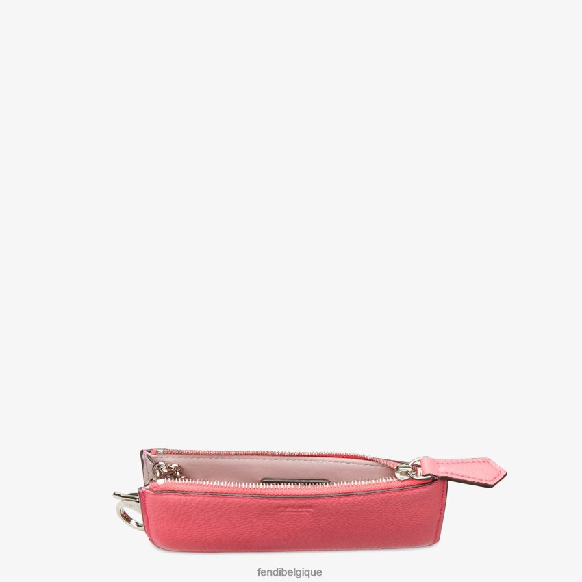 accessoires Fendi étui à clés coucou pochette en cuir rose femmes 8X8J2J1496 Fendi Belgique