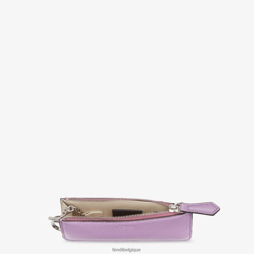 accessoires Fendi étui à clés coucou pochette en cuir violet femmes 8X8J2J1531 Fendi Sac