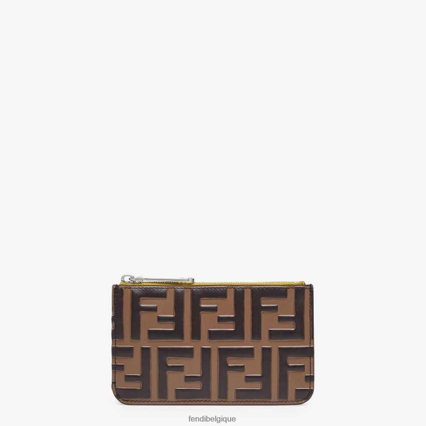 accessoires Fendi étui à clés en cuir brun femmes 8X8J2J1579 Fendi Sac