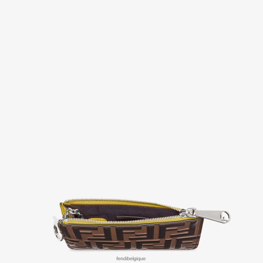 accessoires Fendi étui à clés en cuir brun femmes 8X8J2J1579 Fendi Sac