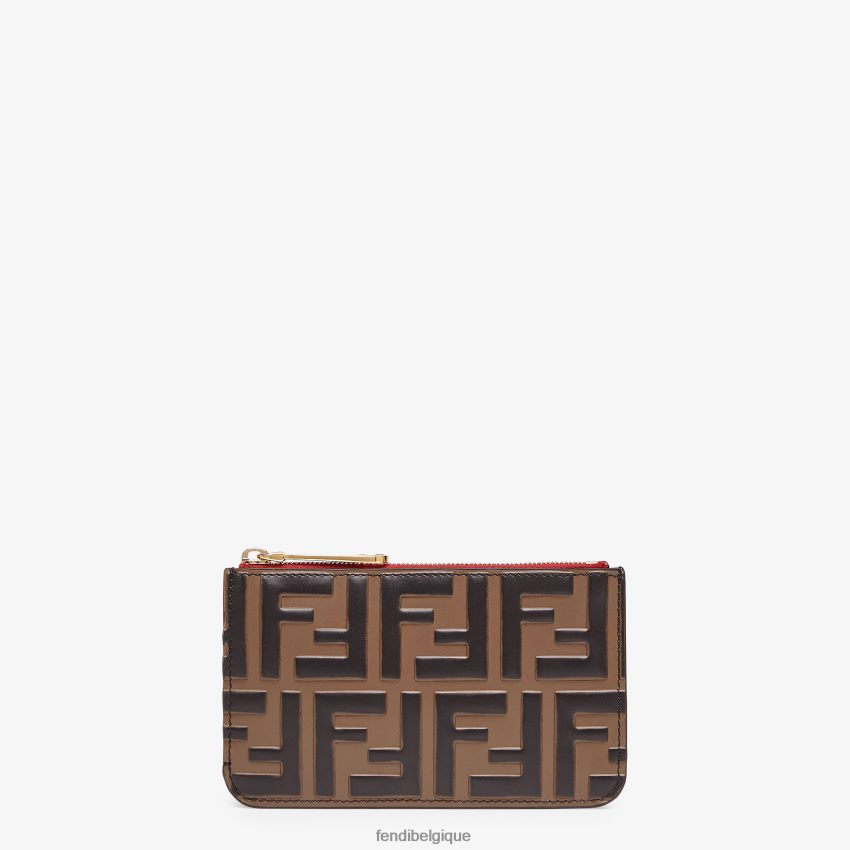 accessoires Fendi étui à clés en cuir brun femmes 8X8J2J1595 Fendi Belgique