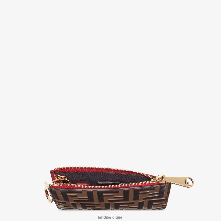 accessoires Fendi étui à clés en cuir brun femmes 8X8J2J1595 Fendi Belgique