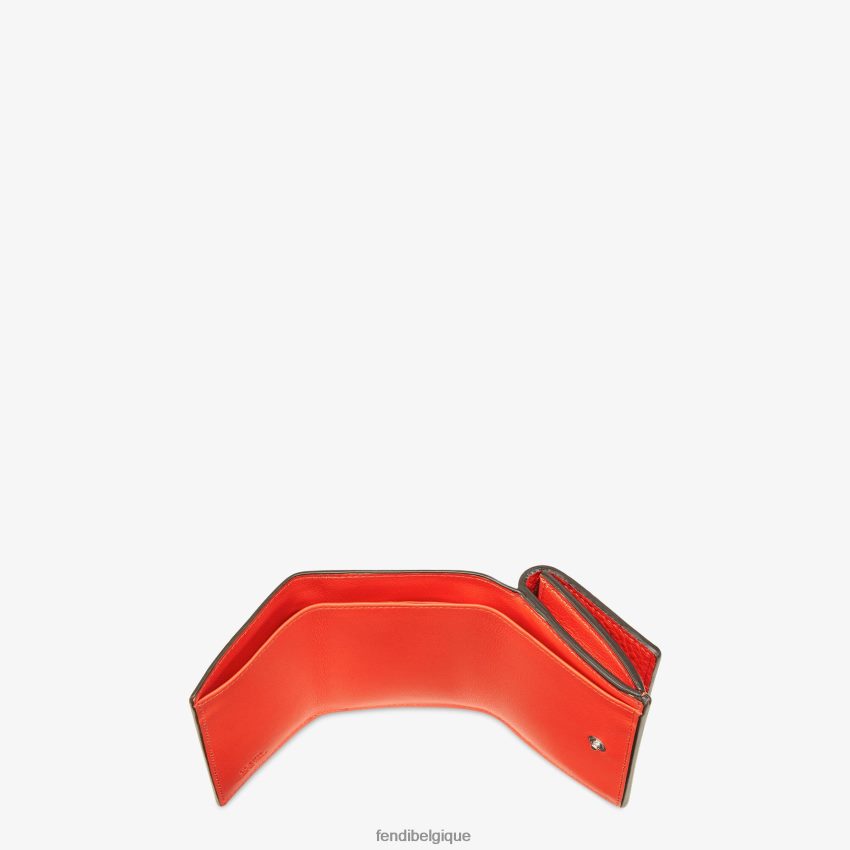 accessoires Fendi Peekaboo - Portefeuille en cuir à trois volets micro rouge femmes 8X8J2J1541 Fendi Belgique