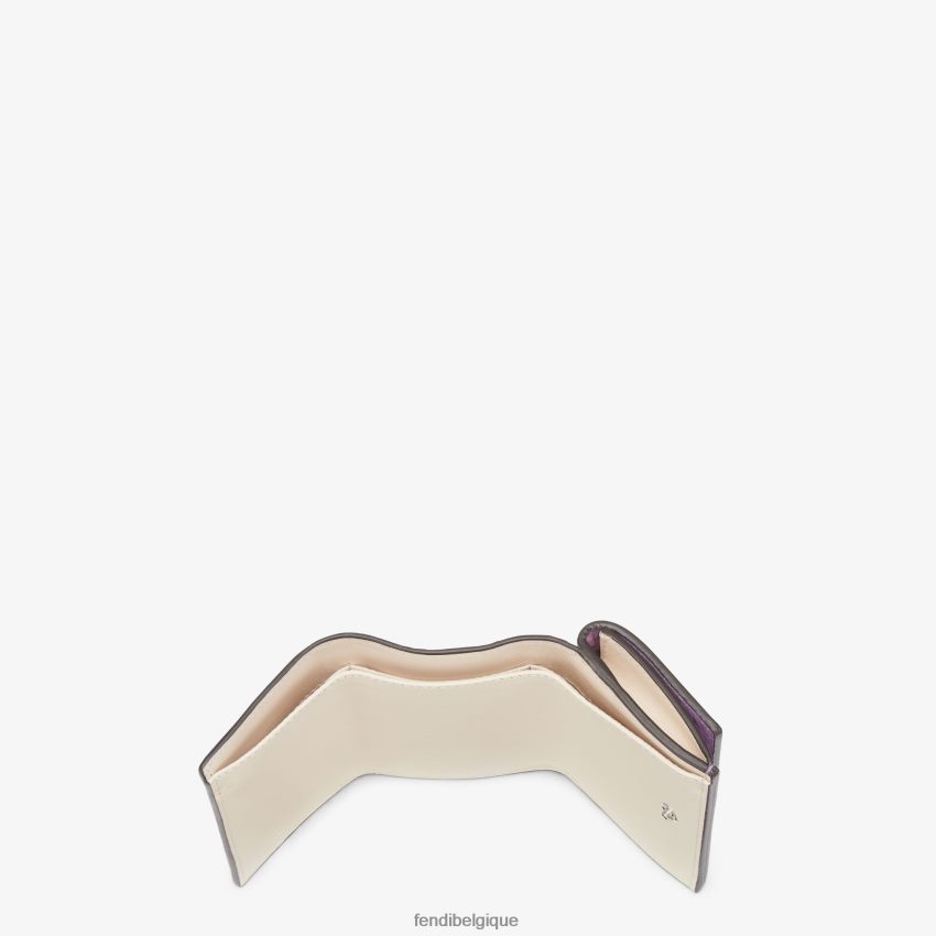 accessoires Fendi Peekaboo - Portefeuille en cuir à trois volets micro violet femmes 8X8J2J1521 Fendi Lunette De Soleil