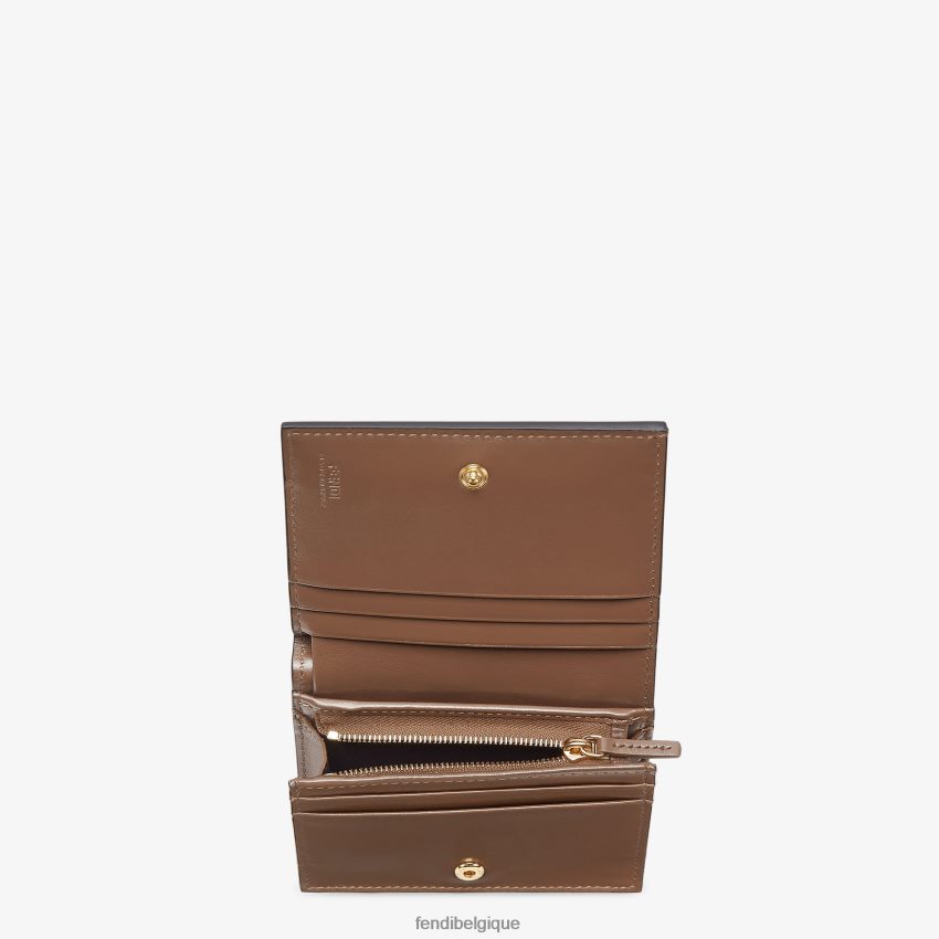 accessoires Fendi petit portefeuille en cuir brun femmes 8X8J2J1481 Fendi Belgique