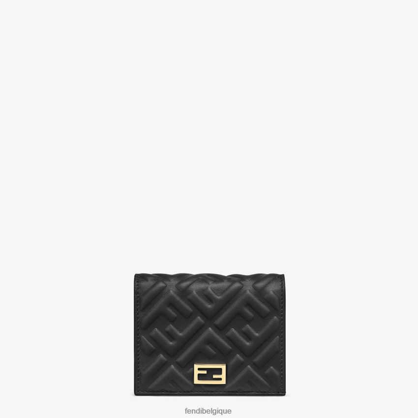accessoires Fendi petit portefeuille en cuir nappa noir femmes 8X8J2J1475 Fendi Belgique