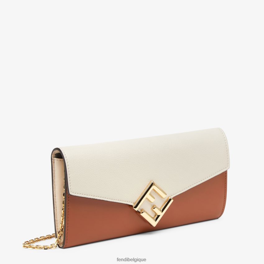 accessoires Fendi portefeuille bicolore en cuir et camélia multicolore femmes 8X8J2J1427 Fendi Belgique