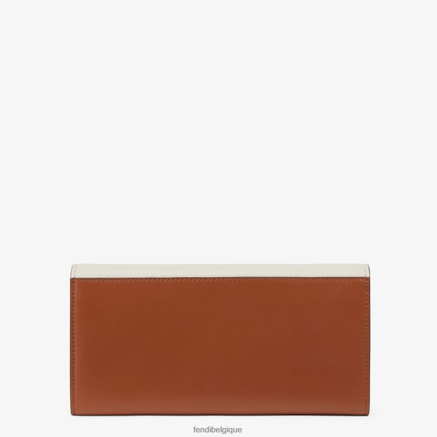 accessoires Fendi portefeuille bicolore en cuir et camélia multicolore femmes 8X8J2J1427 Fendi Belgique