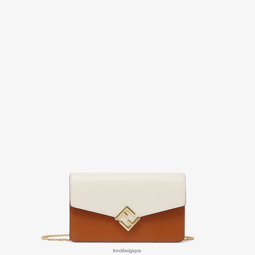 accessoires Fendi portefeuille bicolore en cuir et camélia multicolore femmes 8X8J2J1437 Fendi Lunette De Soleil